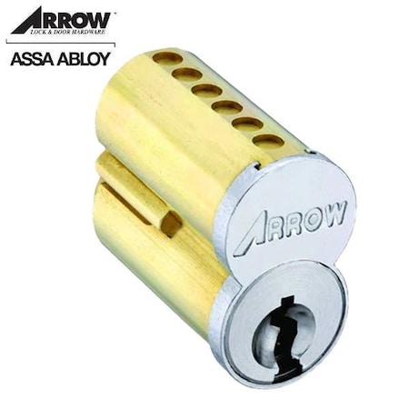 ARROW LOCK 6-Pin SFIC Core, Uncombinated, Best L Keyway, Plain Face, No Logo, Satin Chrome ARR-100CRP-UCXLB-26D